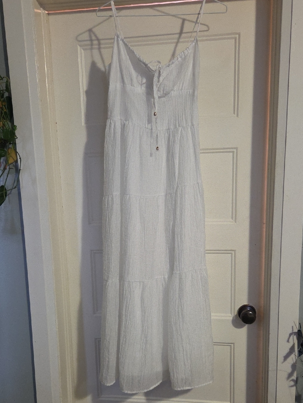 Women’s White Maxi Sundress with Spaghetti Straps